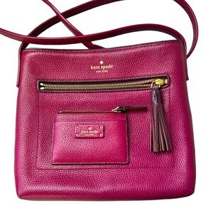 Kate Spade Burgundy Chester Street Dessi Crossbody Bag and Cardholder. Exc. Con.